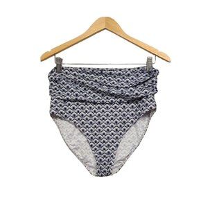 Bond Eye Australia Bikini Bottom Womens 12 Navy White  Shirred Waist